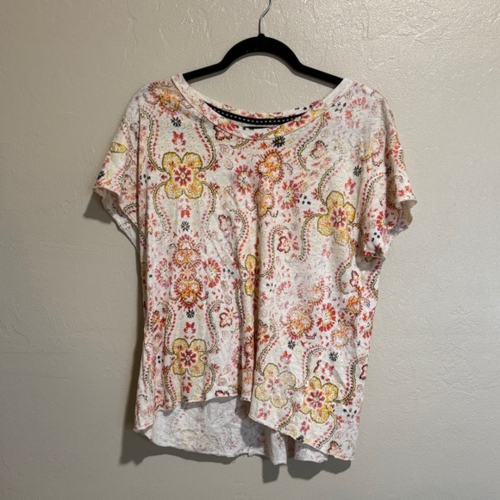 Anthropologie Pilcro Multicolor Floral Short Sleeve Top